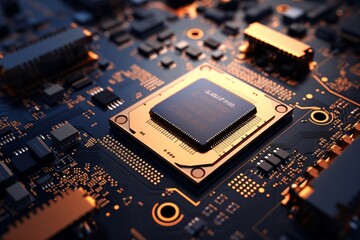 a close up of a computer chip
