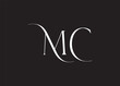 MC M C Watercolor Letter Logo Design 