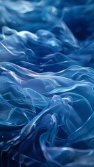 Poster - abstract background blue silky wave smoke