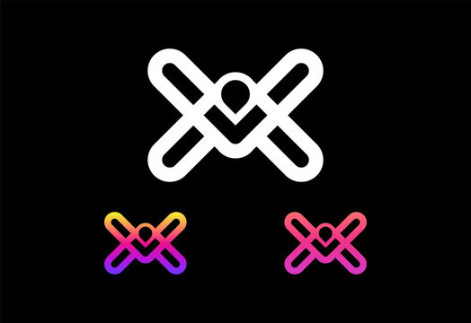 Modern creative letter X logo design vector illustration