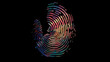 A conceptual vector artwork of a digital fingerprint, representing identity verification technologies in cybersecurity protocols, HD, 4K