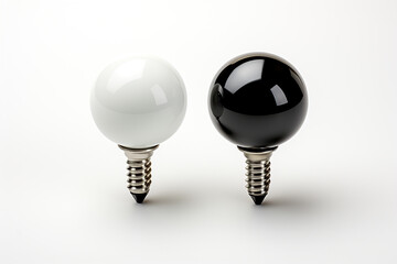 Wall Mural - black and white light bulbs on a white background. generated by artificial intelligence