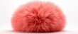 © Ilgun - A soft pink fur ball is placed on a plain white surface, showcasing its fluffy texture and vibrant color. The contrast between the pink fur and white background creates a visually striking image.