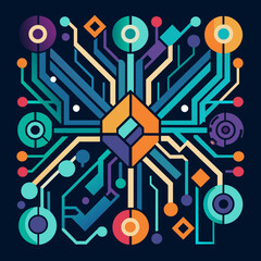 Poster - Abstract patterns resembling circuitry. vektor illustation