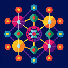 Poster - Abstract patterns inspired by molecular structures. vektor illustation