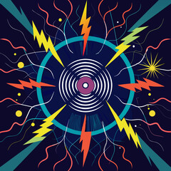 Poster - Abstract patterns resembling electromagnetic fields. vektor illustation
