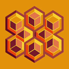 Poster - Geometric patterns inspired by honeycomb structures. vektor illustation