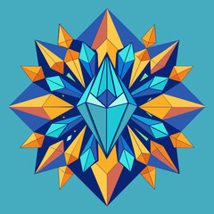Poster - Abstract patterns resembling crystalline structures. vektor illustation