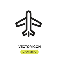 Fototapete - Airplane icon vector. Linear-style sign for mobile concept and web design. Airplane symbol illustration. Pixel vector graphics - Vector.	
