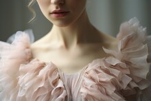 Ballet Dancer In Beautiful Dress Closeup