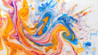© Artistic Visions - Vivid Swirls of Paint in Abstract Art Piece. Abstract background or wallpaper