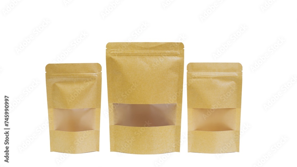 Blank Coffee Bag Mockup Isolated on White Background Packaging Design ...