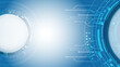 © arthead - Hi-tech blue background with various technology elements. Vector illustration of circuit board and circles. Abstract futuristic communication.