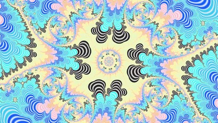 Wall Mural - camera movement inside a multicolor bright fractal. fractal sequence patterns 3d. for yoga or clubs 