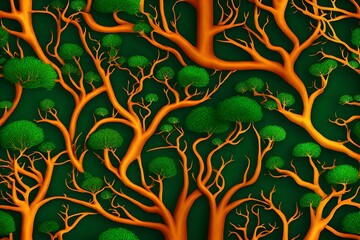 Poster - seamless pattern with trees