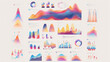 Colorful Watercolor Statistics: Charts Graphs Paint