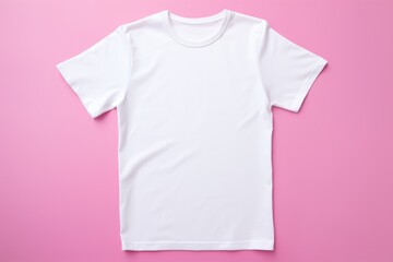 Wall Mural - Studio shot of a white t-shirt for branding and mockup design, pink background