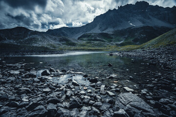 lake and mountains