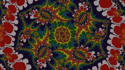 Canvas Print - camera movement inside a multicolor bright fractal. fractal sequence patterns 3d. for yoga or clubs 