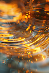 Poster - Abstract background with reflections and caustics. Material science. Futuristic background image. Created with Generative AI technology.
