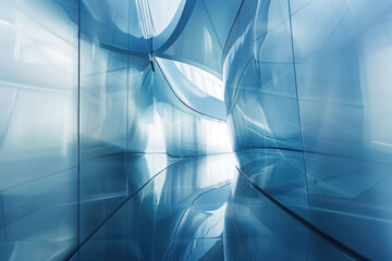 Poster - Abstract background with reflections and caustics. Hi-tech. Futuristic background image. Created with Generative AI technology.