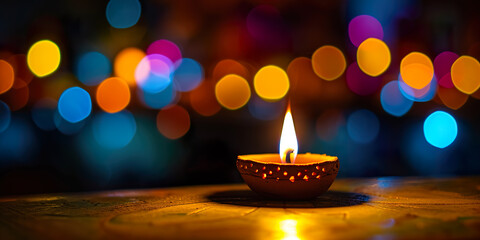 Wall Mural - Diwali candle background. festival of lights