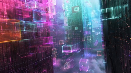 Poster - An artistic interpretation of a data engineer's world, blending structured data elements into an abstract, visually intriguing composition.