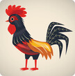 Stylized illustration of a rooster.