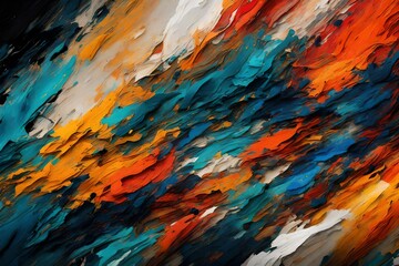Poster - red and yellow paint abstract