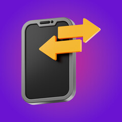 Poster - premium technology phone data transfer icon 3d rendering on isolated background