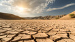 © ADDICTIVE STOCK - Arid desert landscape with cracked earth and dunes. Generative ai images