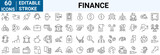 Fototapeta Na ścianę - Finance line web icons Money and Coins. Cash, Credit Cards, Money Bag, Containing banking, Investment, income, accounting, money, loan. Editable stroke.