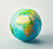 Low poly Globe on white surface, Earth Day Illustration