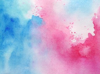 Sticker - Pink and light blue watercolor paint design