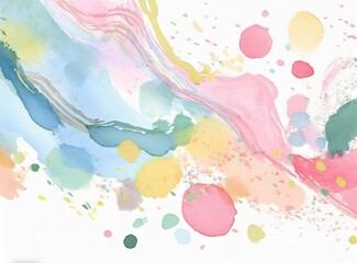 Canvas Print - Watercolor spots on white background