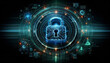 Zero Day Exploit: Glowing digital lock under scrutiny in high-tech cybersecurity