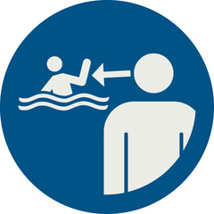 Wall Mural - OBLIGATION SIGN PICTOGRAM, SUPERVISE CHILDREN DURING AQUATIC ACTIVITIES ISO 7010 – M054, PNG