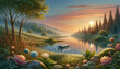 Tranquil natural landscape with harmoniously integrated transistor