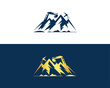 Excavator mountain mining simple logo design modern vector template.