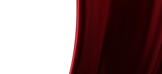 Poster - Smooth elegant red cloth isolated on white background