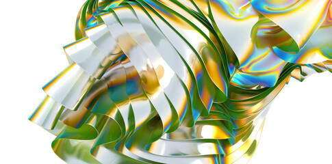 Poster - Vibrant Holographic Matrix: Delve into the Wonders of a 3D Holographic Realm