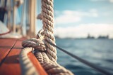 Fototapeta  - a close up of a rope on a boat
