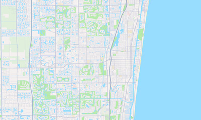 Sticker - Delray Beach Florida Map, Detailed Map of Delray Beach Florida