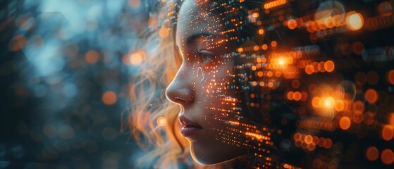 Aufkleber - Technology and people in everyday life, AI Learning and Artificial Intelligence Concept. Business, modern technology, internet and networking concept. AI technologies in everyday life.