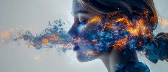 Aufkleber - A concept of technology and people utilizing AI to help work. Business and modern technology, internet and networking concept. AI technology in everyday life.