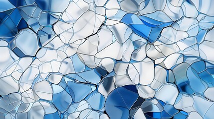 Sticker - An abstract background featuring an white and blue background, in the style of mosaic-like forms