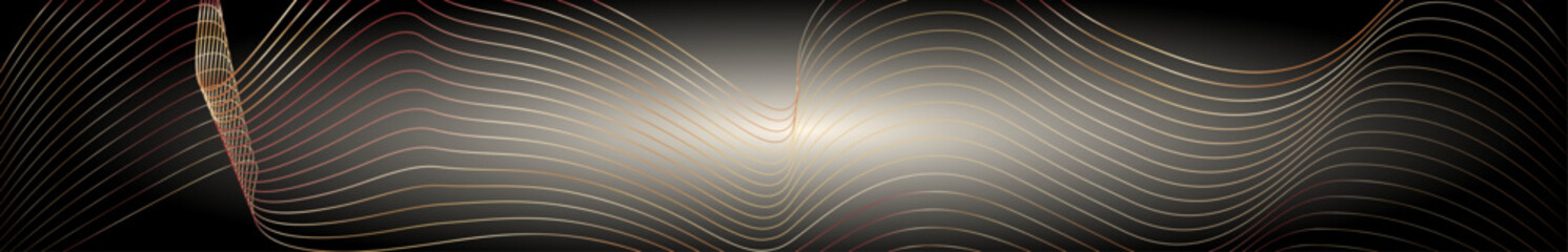 Fototapete - Modern large banner design. Premium vintage stripe pattern. Luxury vector in white and black with gold, for invitation template, banner, screensaver, etc. Template