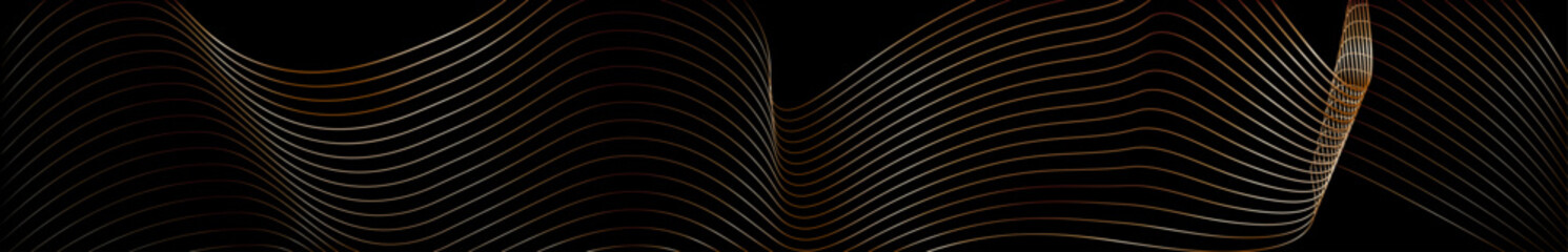Fototapete - Modern large banner design. Premium vintage stripe pattern. Luxury vector in white and black with gold, for invitation template, banner, screensaver, etc. Template.
