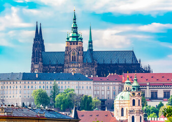 Canvas Print - St. Vitus Cathedral in Prague Castle, Czech Republic