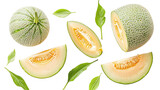 cantaloupe  melon isolated on transparent background